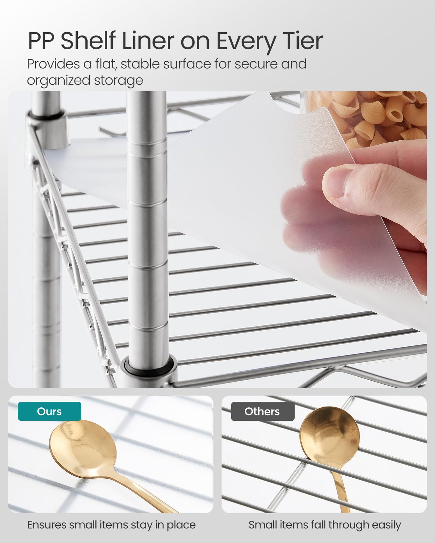 SONGMICS 5-Tier Slim Metal Storage Shelf