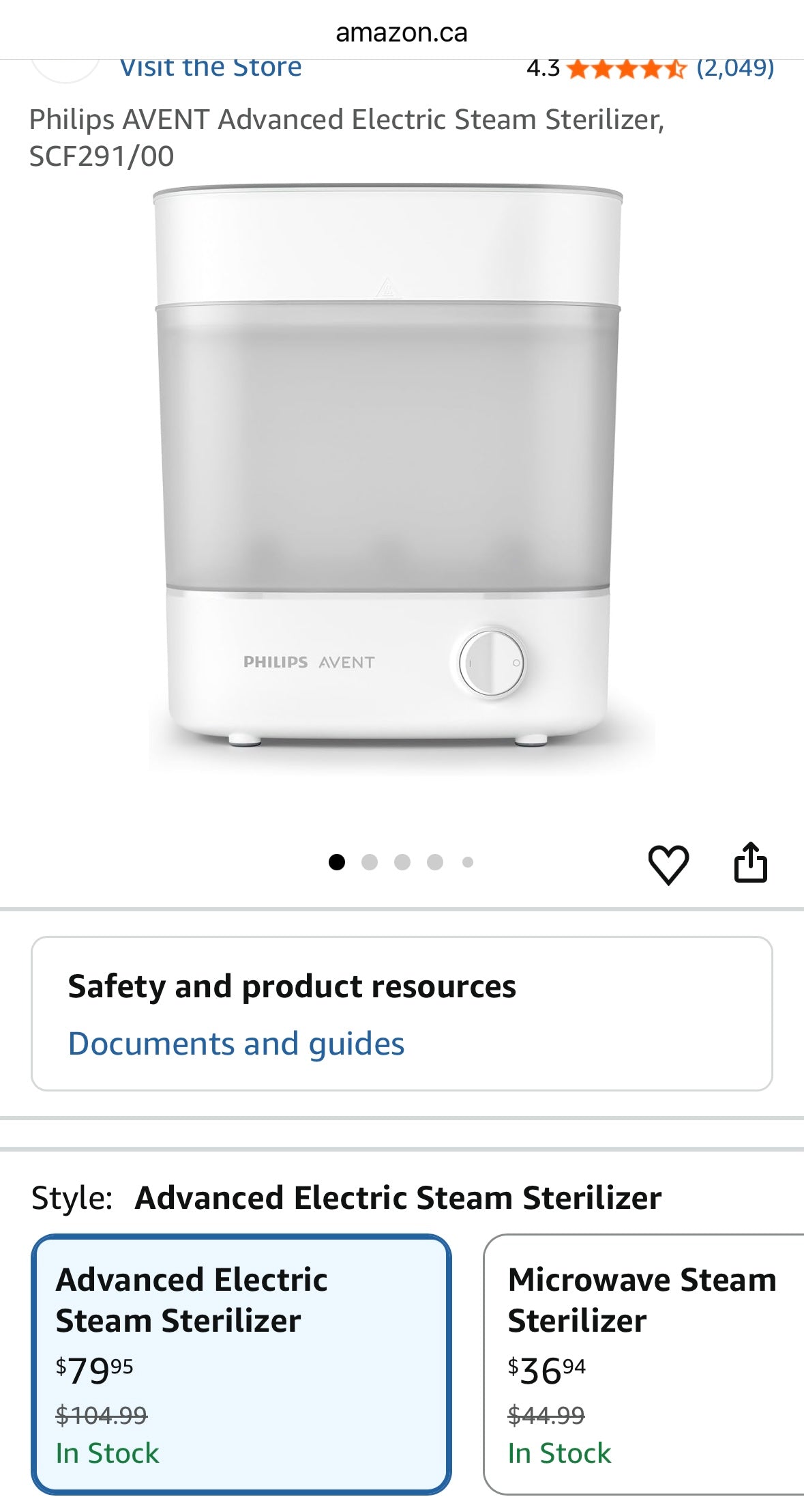 Philips Avent Advanced Electric Steam Sterilizer