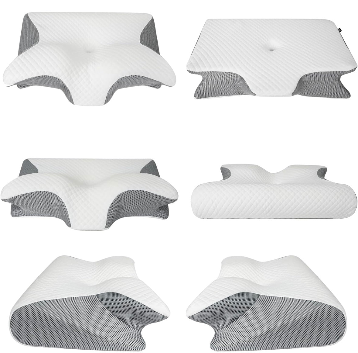 HOMCA 2-in-1 Memory Foam Cervical Pillow — Ergonomic Neck & Shoulder Support (Gray)