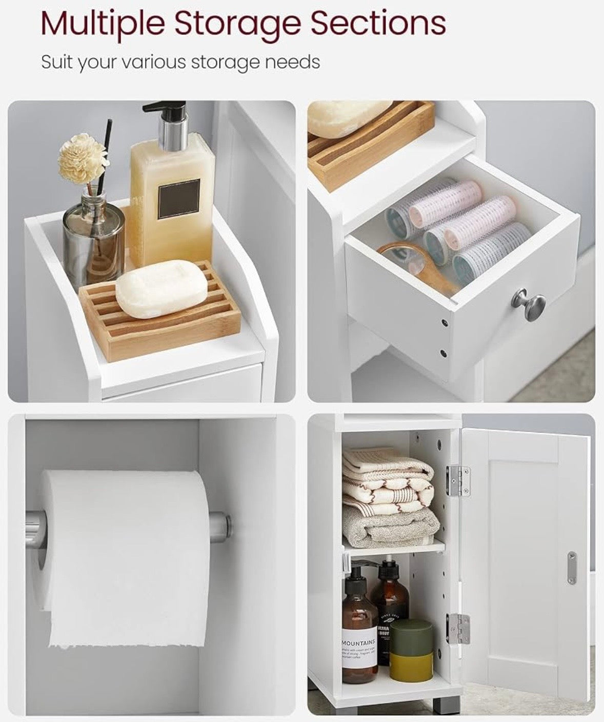 VASAGLE Slim Bathroom Storage Cabinet