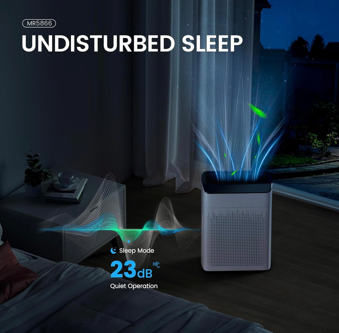 NEW – MERONTE Smart HEPA Air Purifier for Large Rooms (Up to 1690 sq. ft.) – App & Voice Control