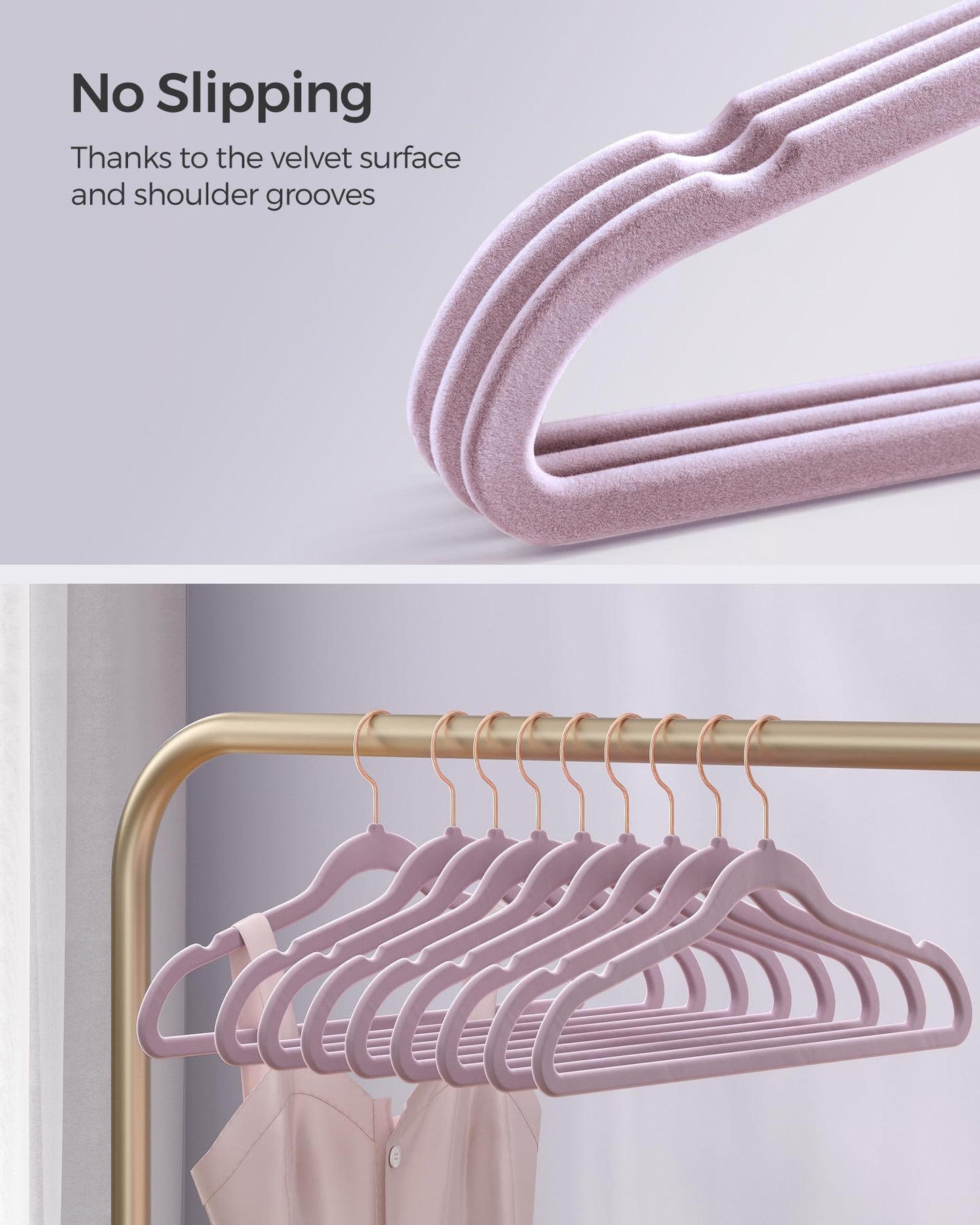 SONGMICS Velvet Slim Hangers – Set of 50