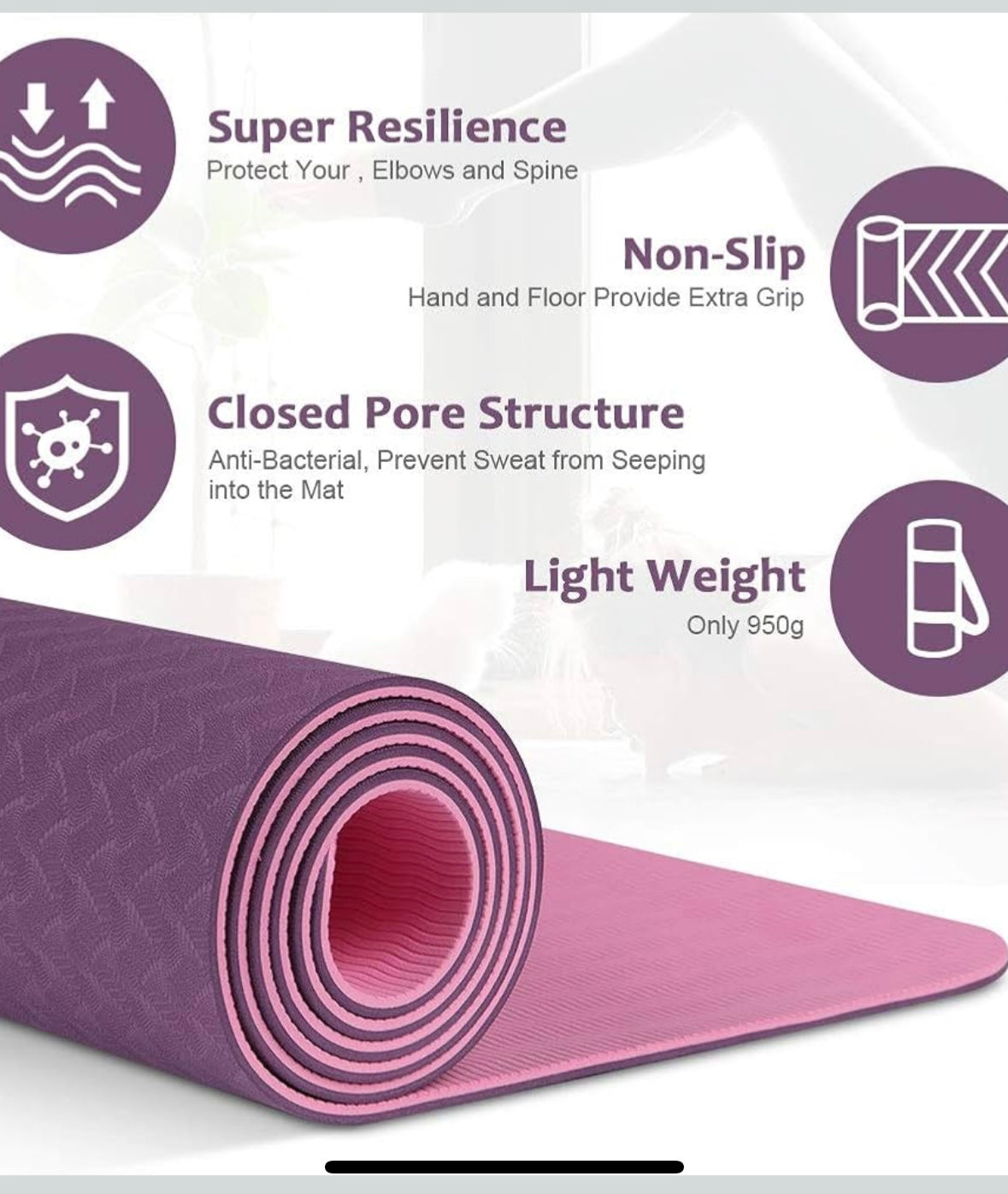 Glymnis Purple & Pink TPE Yoga Mat – 35% Off Amazon Sale Price!