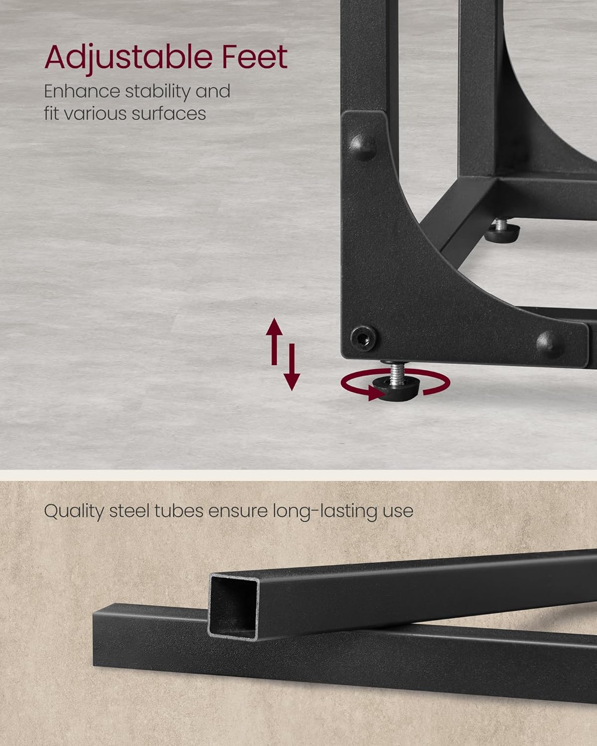 VASAGLE C-Shaped Side Table – Ebony Black