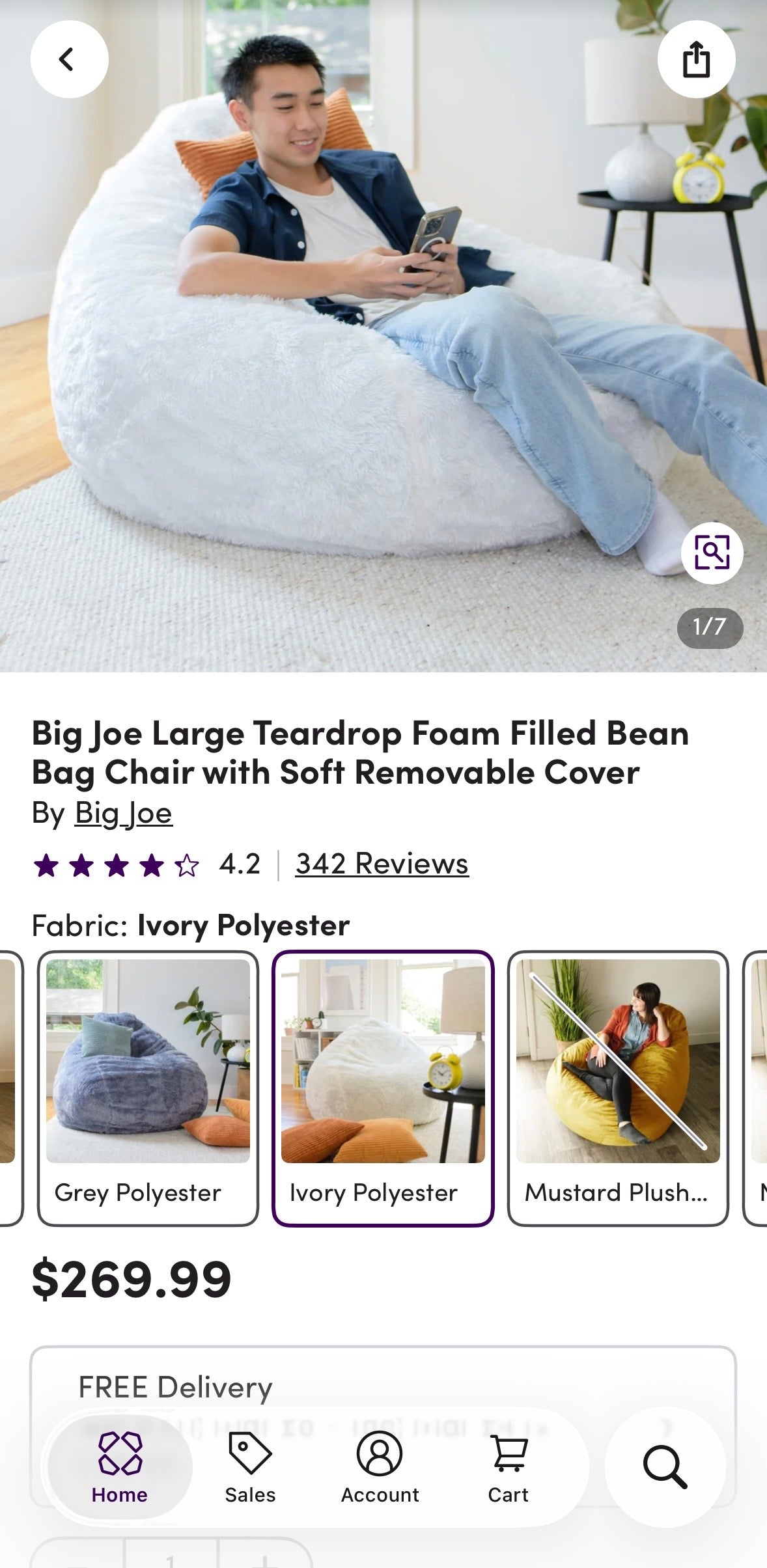 Oversized Plush Bean Bag Lounge Chair