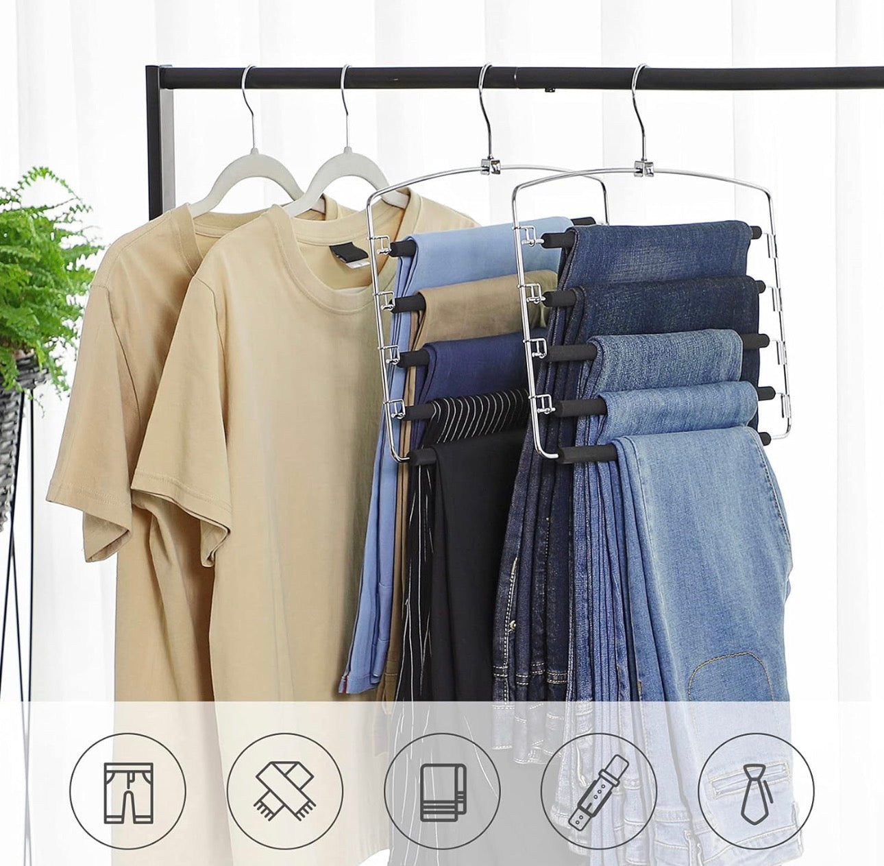 Space-Saving Trouser Hanger Set