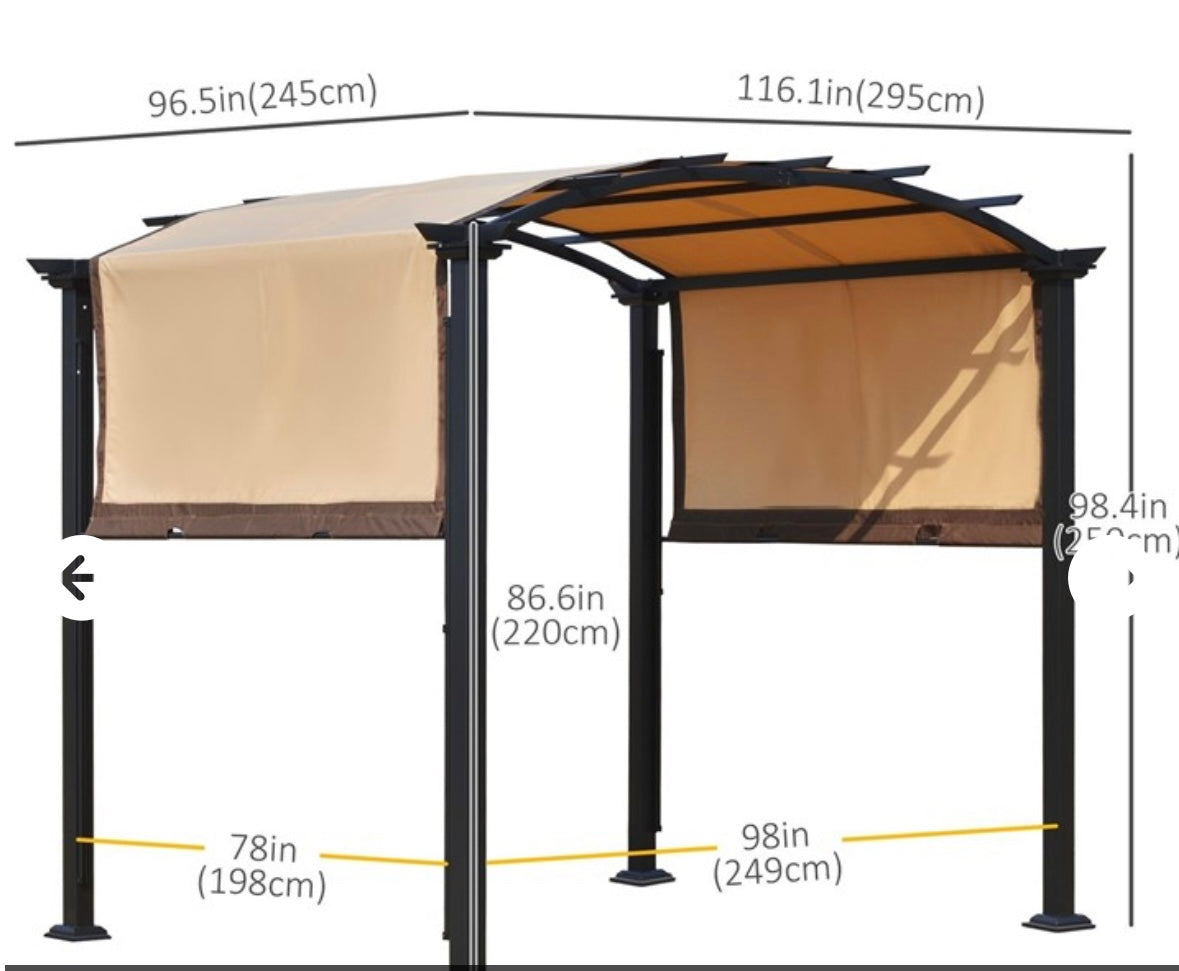 NEW – 9.7’ x 8’ Outdoor Retractable Canopy / Gazebo