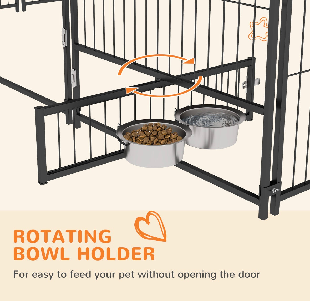 Outsunny Outdoor Dog Kennel with Roof & Feeding Door – Heavy-Duty Steel | Weather-Resistant | Spacious Design