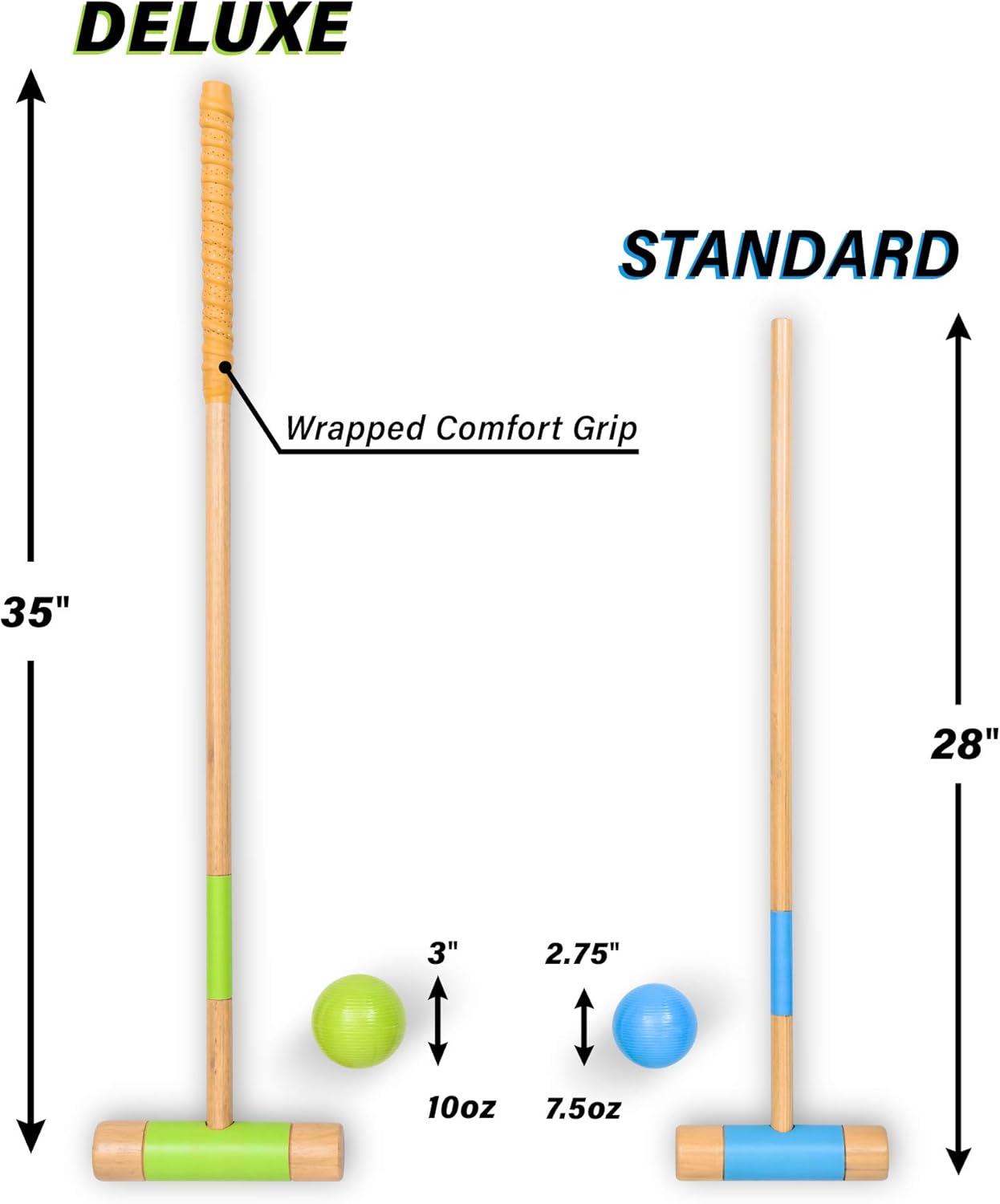 Deluxe Croquet Set – Full Size Hardwood Lawn Game