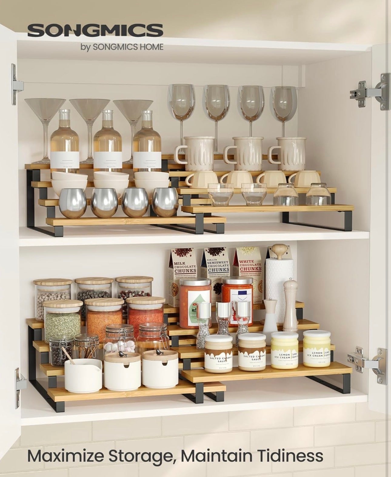 SONGMICS 4-Tier Expandable Spice Rack