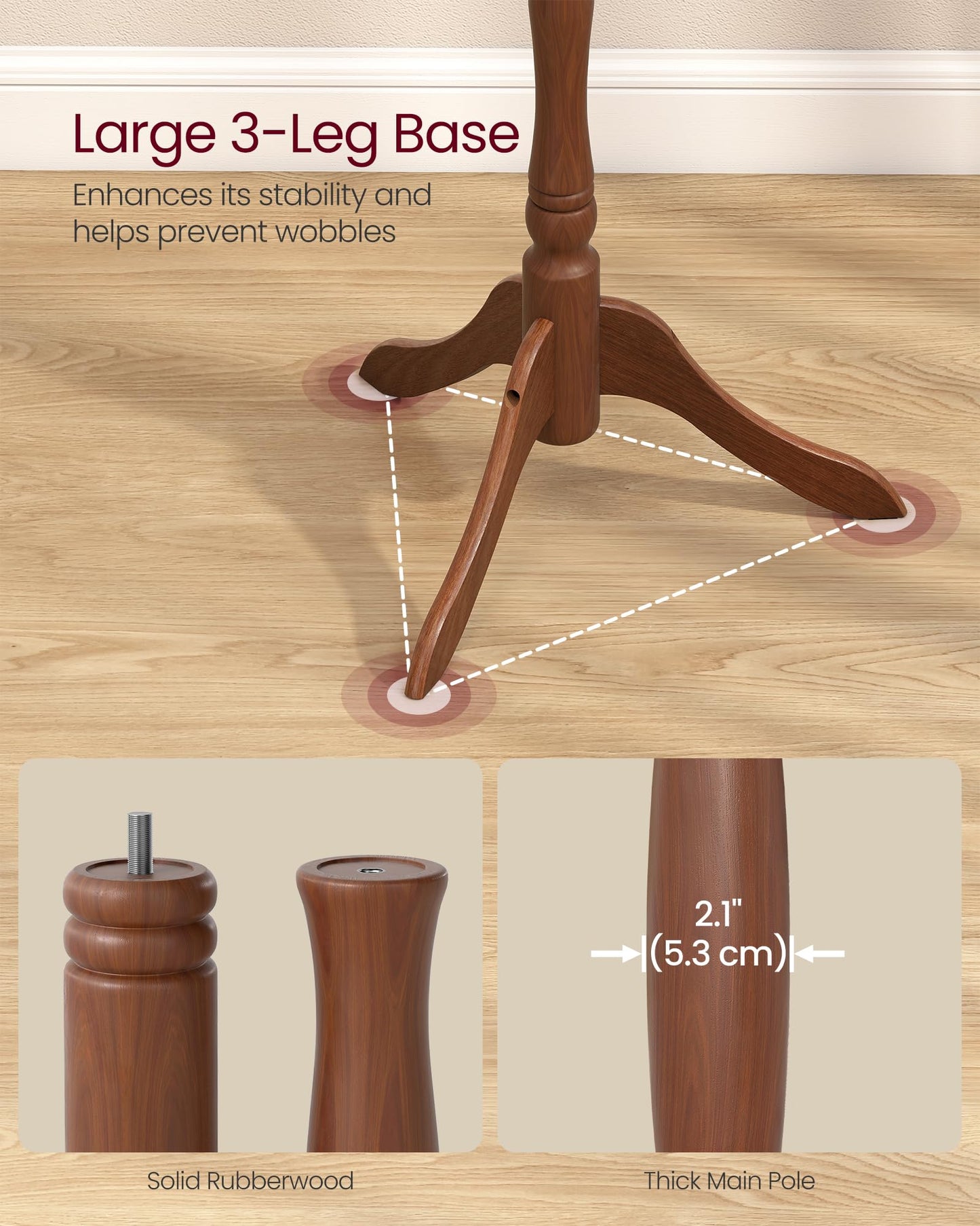 VASAGLE Solid Wood Coat Rack
