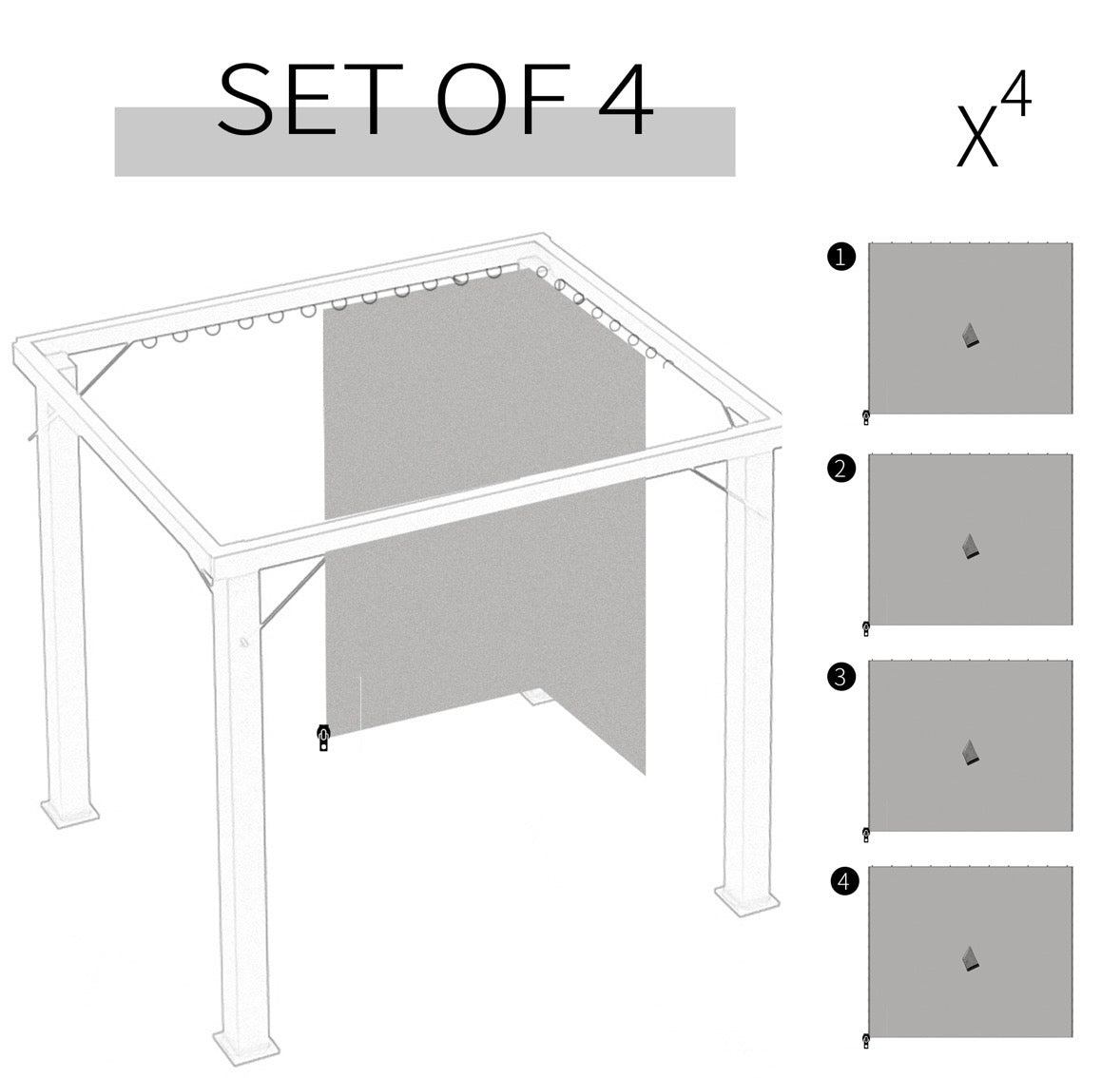 Outsunny 10’ x 10’ Gazebo Privacy Curtain Set