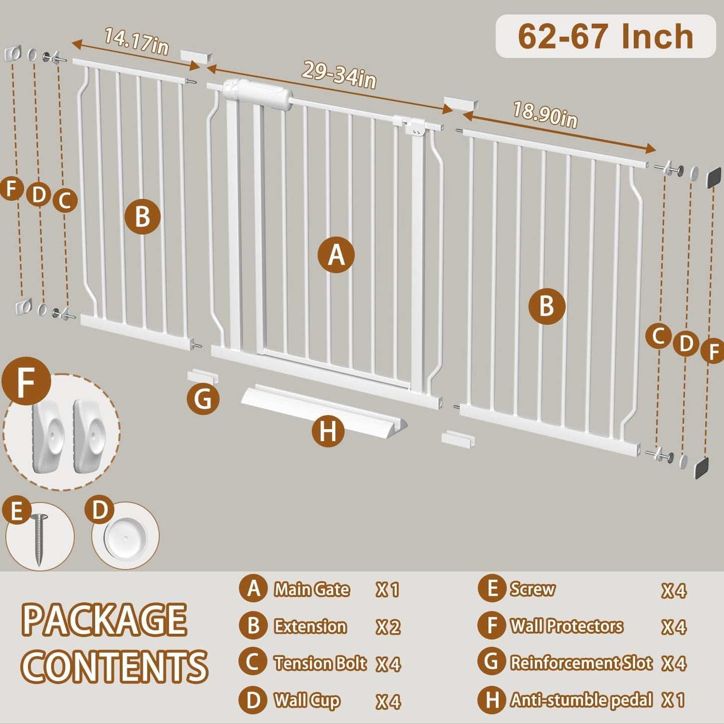 Fairy Baby Extra Wide Pressure Mounted Safety Gate