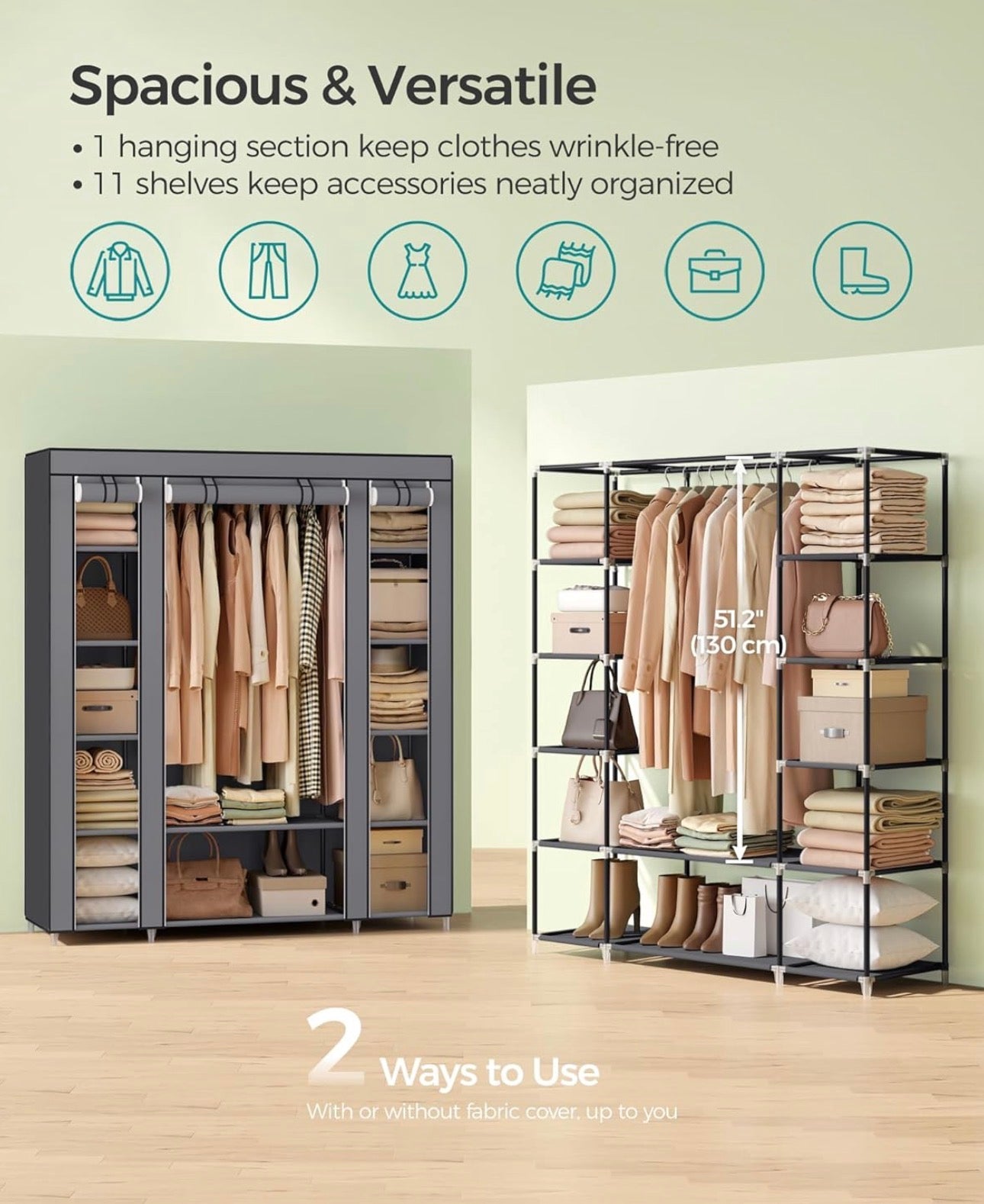 SONGMICS Extra-Large Portable Closet