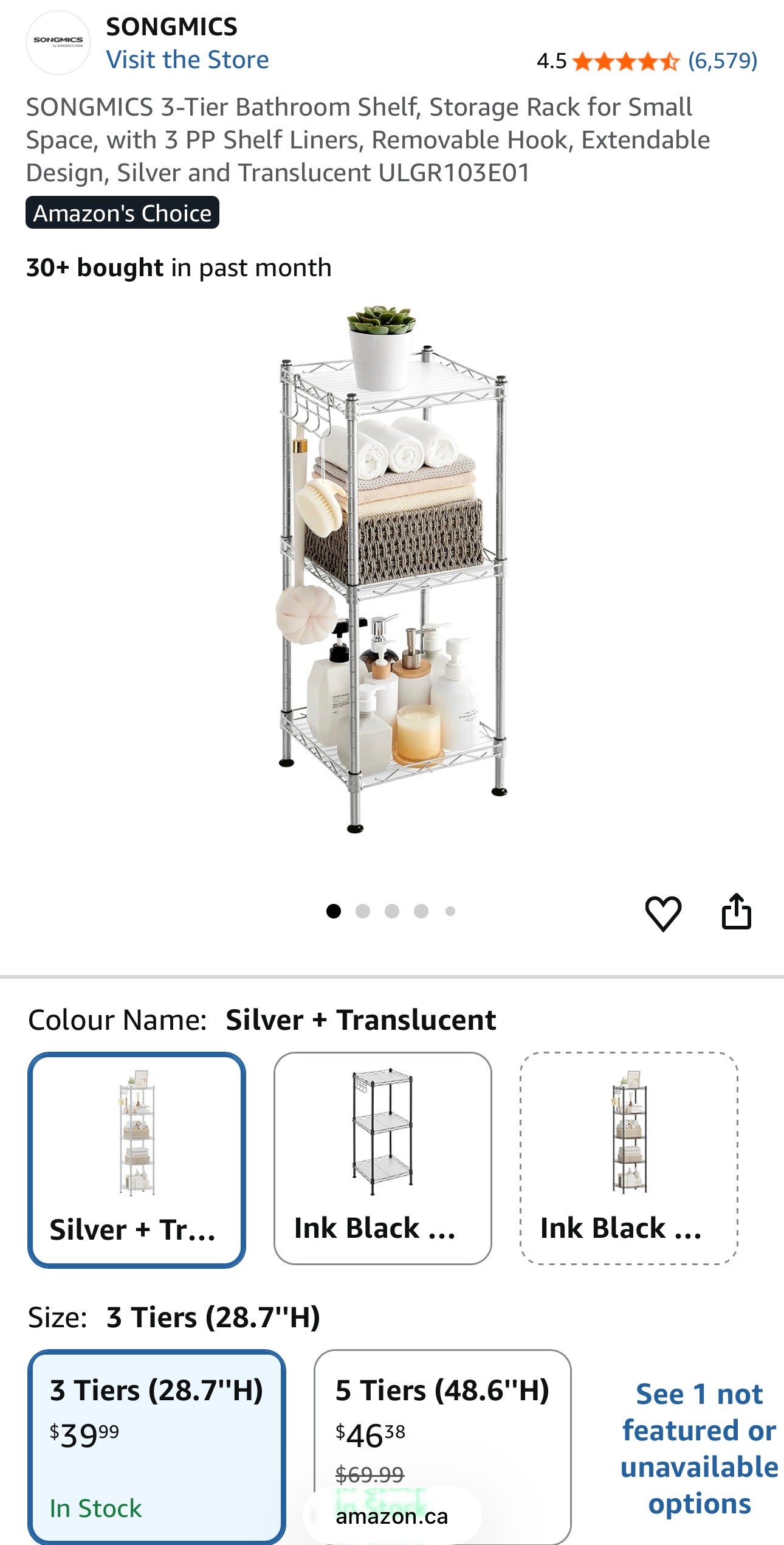 3-Tier Space-Saving Metal Storage Shelf