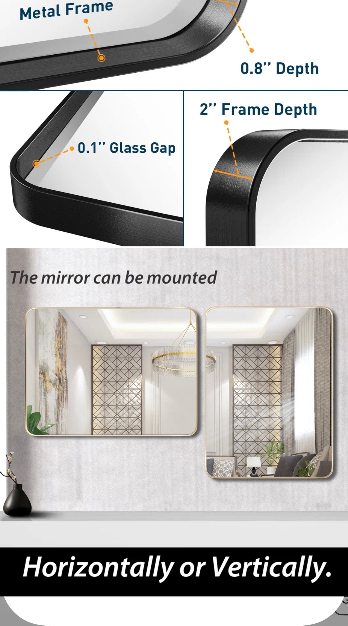 Modern Rectangle Bathroom Mirror