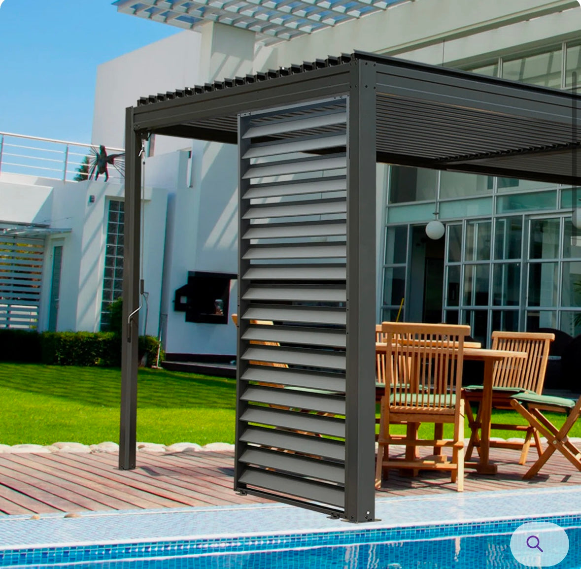 Outdoor Pergola Shade Screen – Rust-Resistant Aluminum Privacy Panel