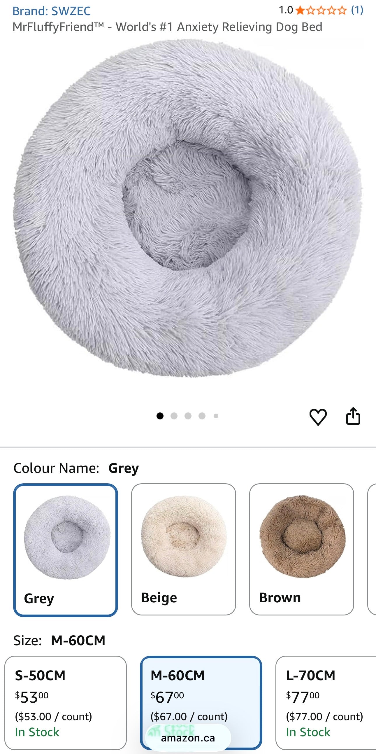 SWZEC Calming Donut Dog Bed