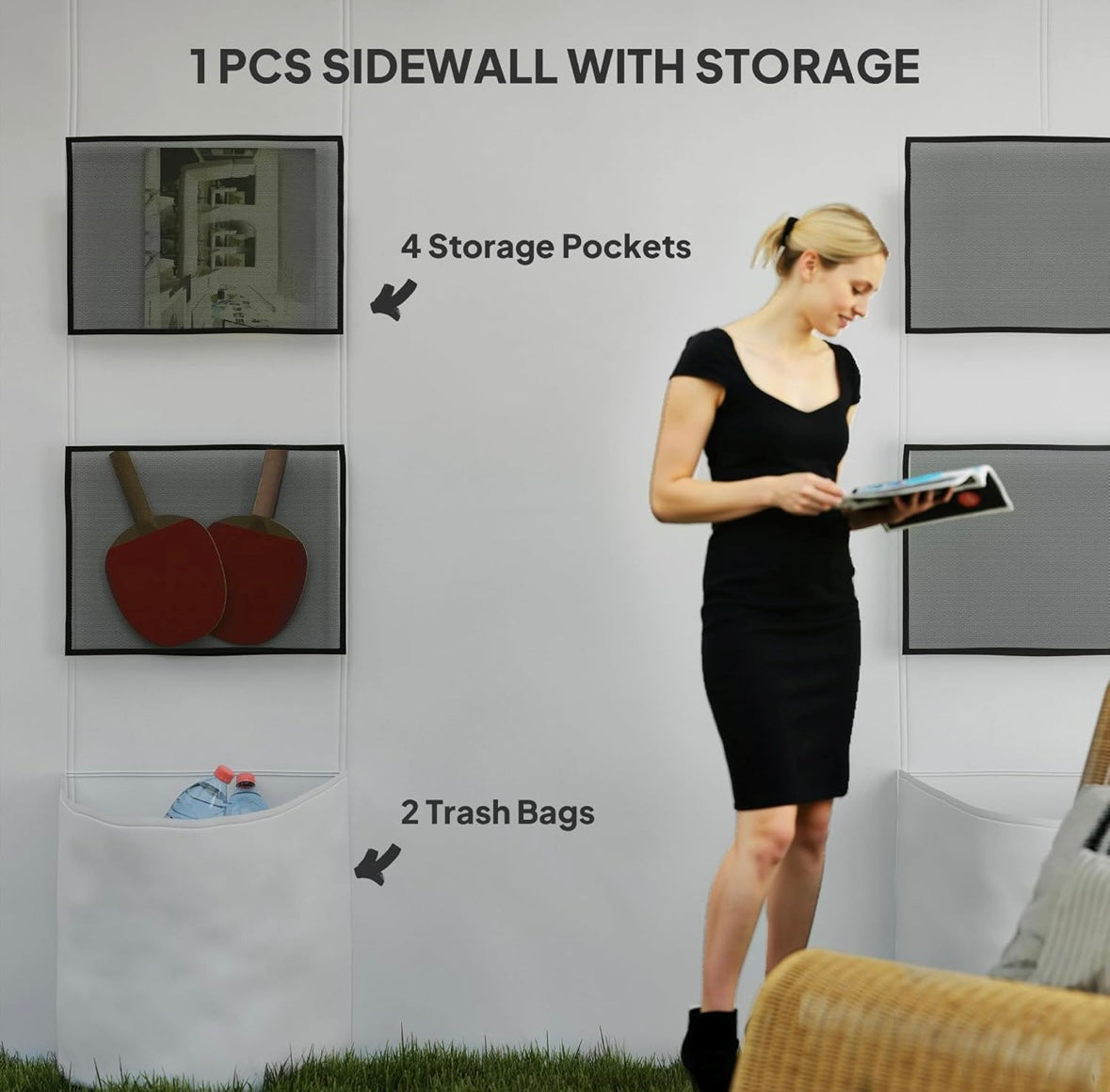 Outsunny 10×10 ft Pop-Up Gazebo Tent — Adjustable Height, UV-Resistant Canopy with Storage Sidewall (Light Grey)