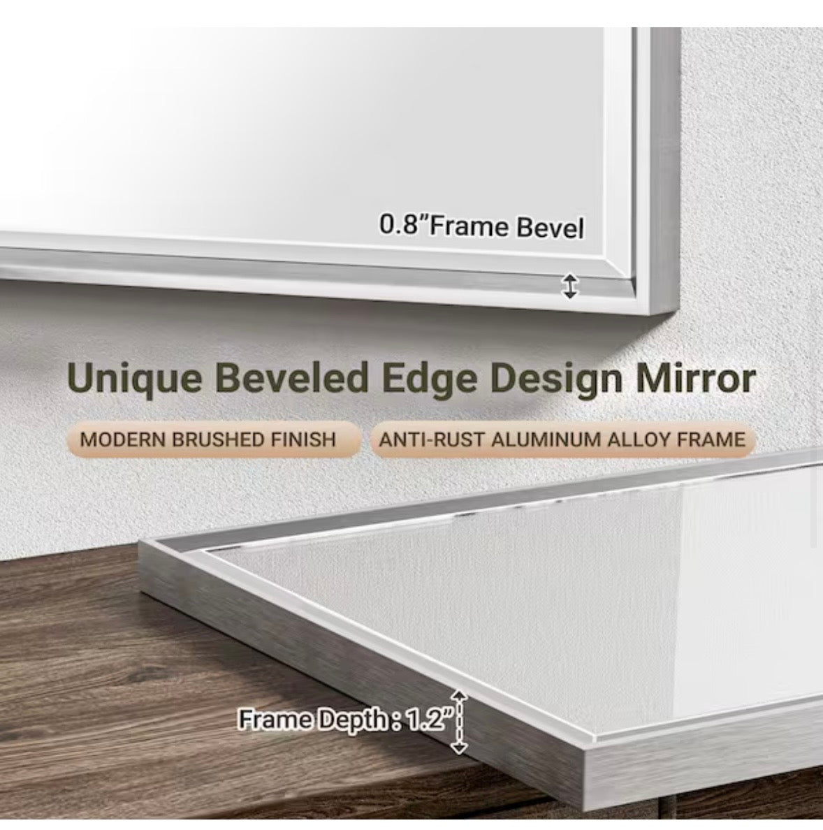 QueenFun 24” x 32” Modern Framed Bathroom Vanity Mirror