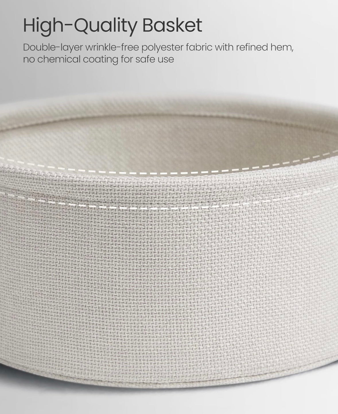 VASAGLE Round Side Table with Storage Basket