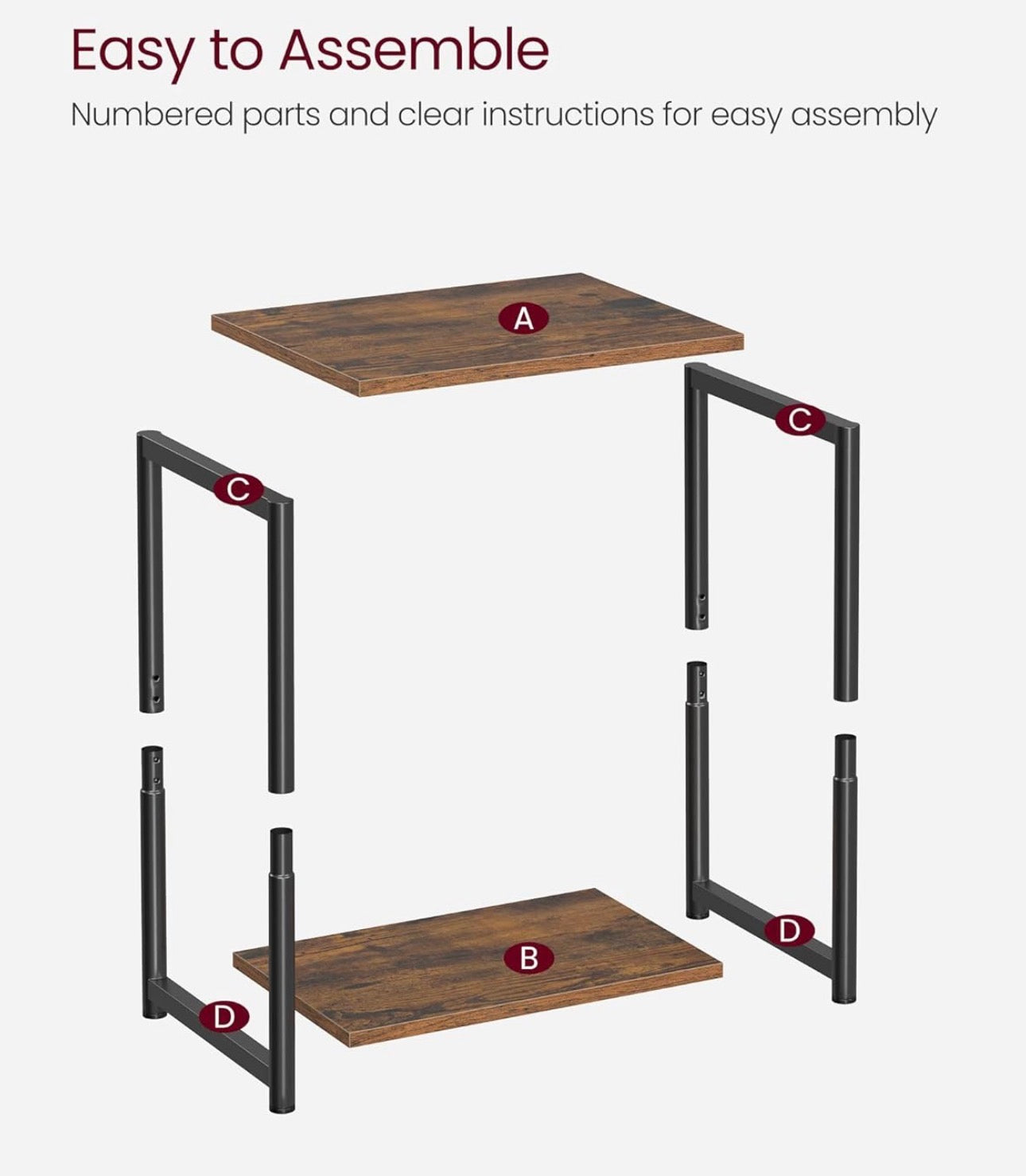 VASAGLE Industrial Side Tables – Set of 2