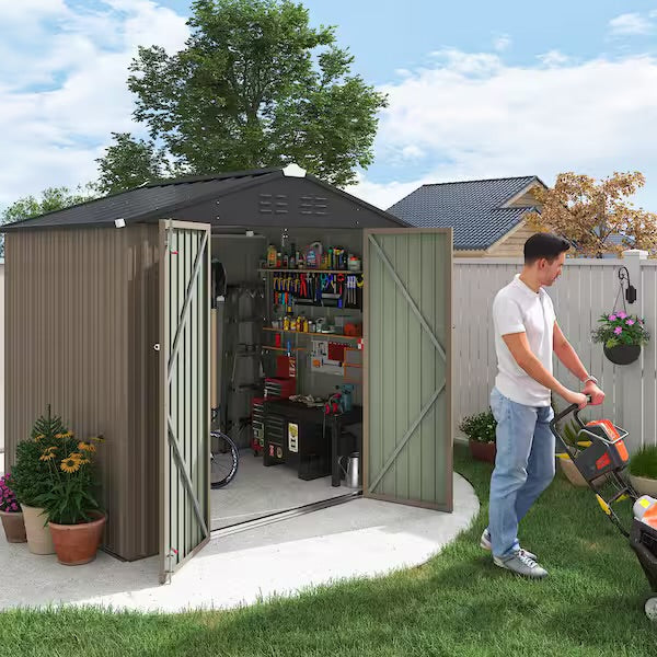 Tozey 8×6 ft Outdoor Metal Storage Shed