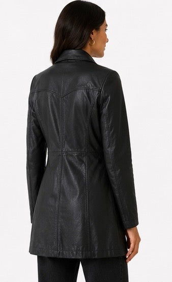 Women’s Leather Jacket with Belt Loops