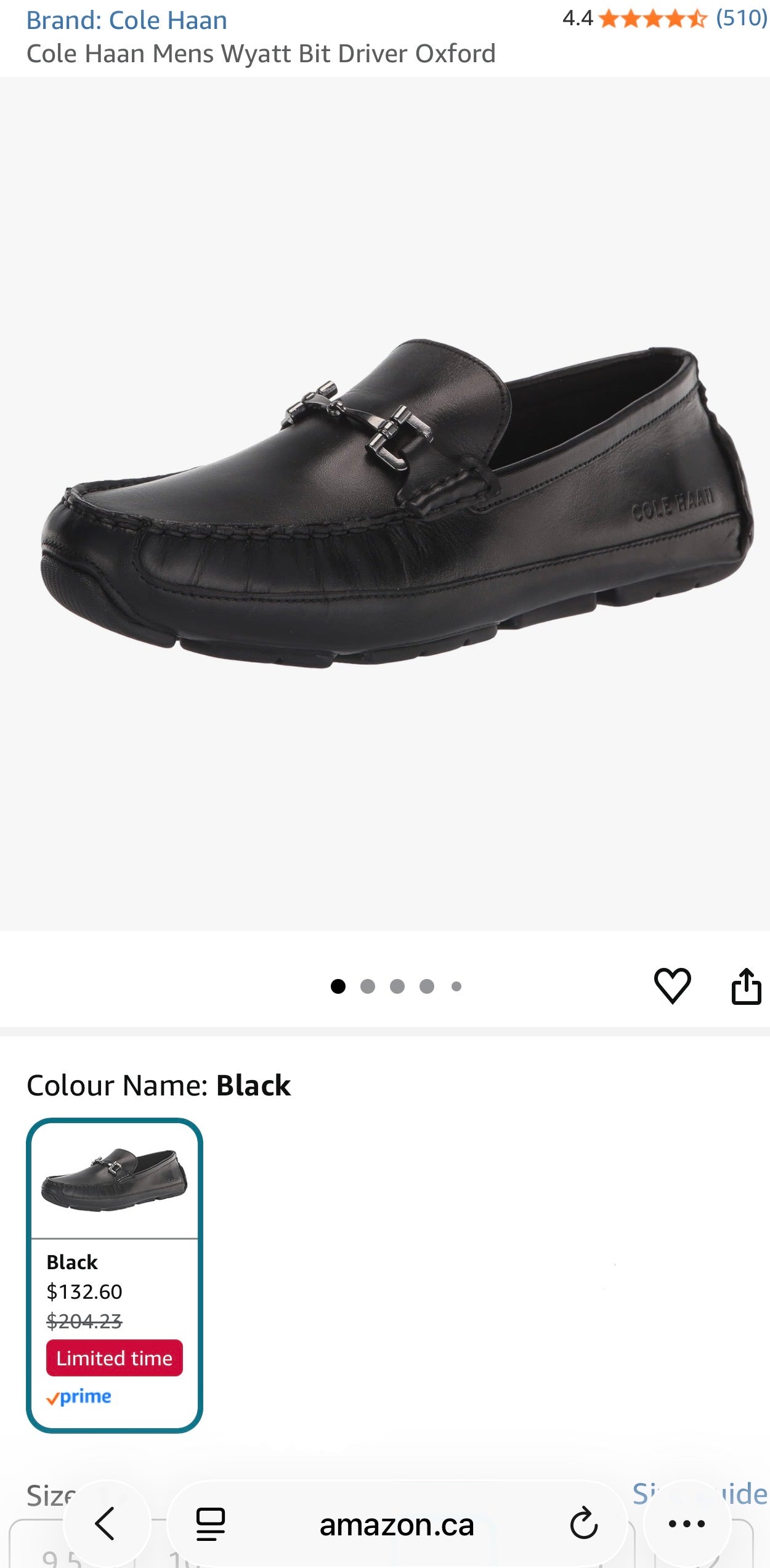 Cole Haan Wyatt Bit Driver – Black - Men’s Size 11
