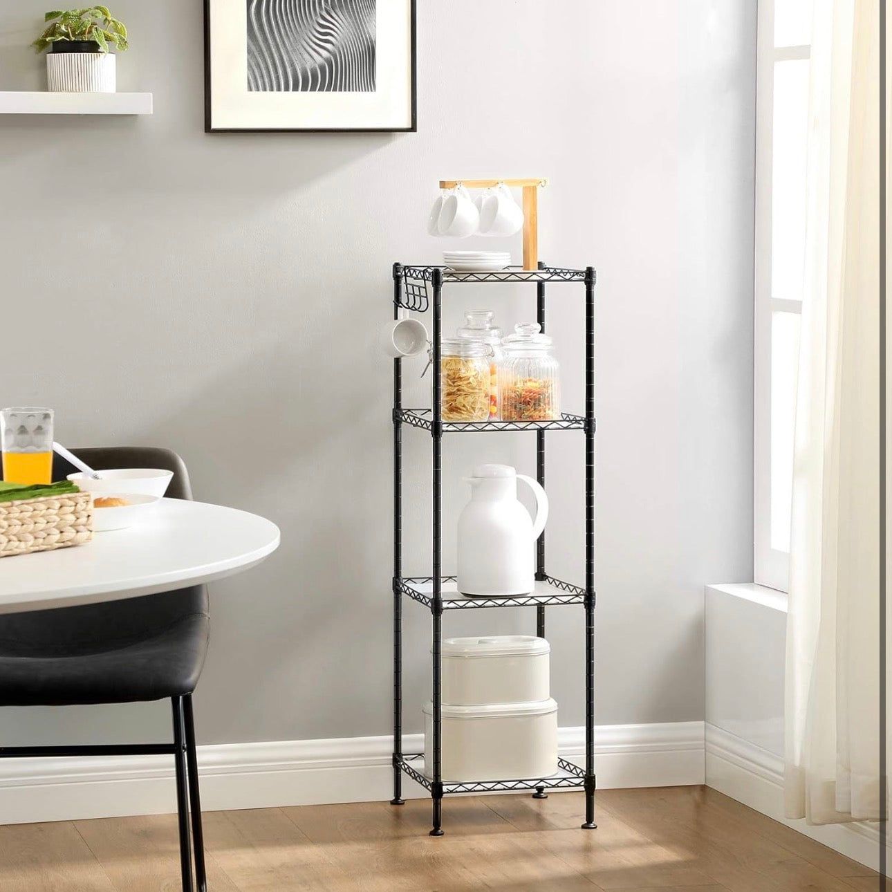 SONGMICS 4-Tier Powder-Coated Metal Storage Rack
