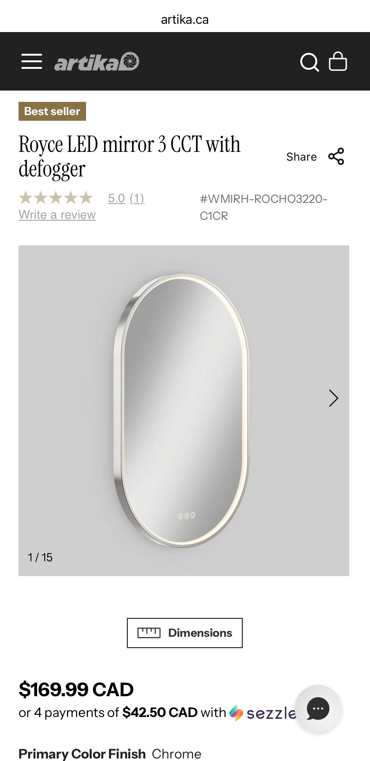Modern LED Oval Bathroom Mirror