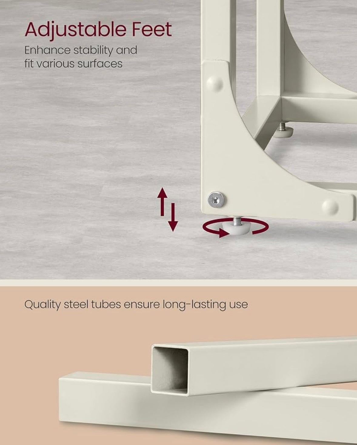 VASAGLE C-Shaped Side Table