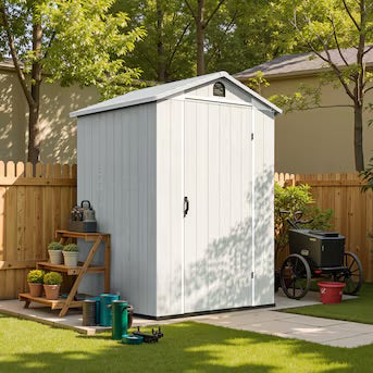 Patiowell 4×4 FT Fit-It White Gable Resin Storage Shed