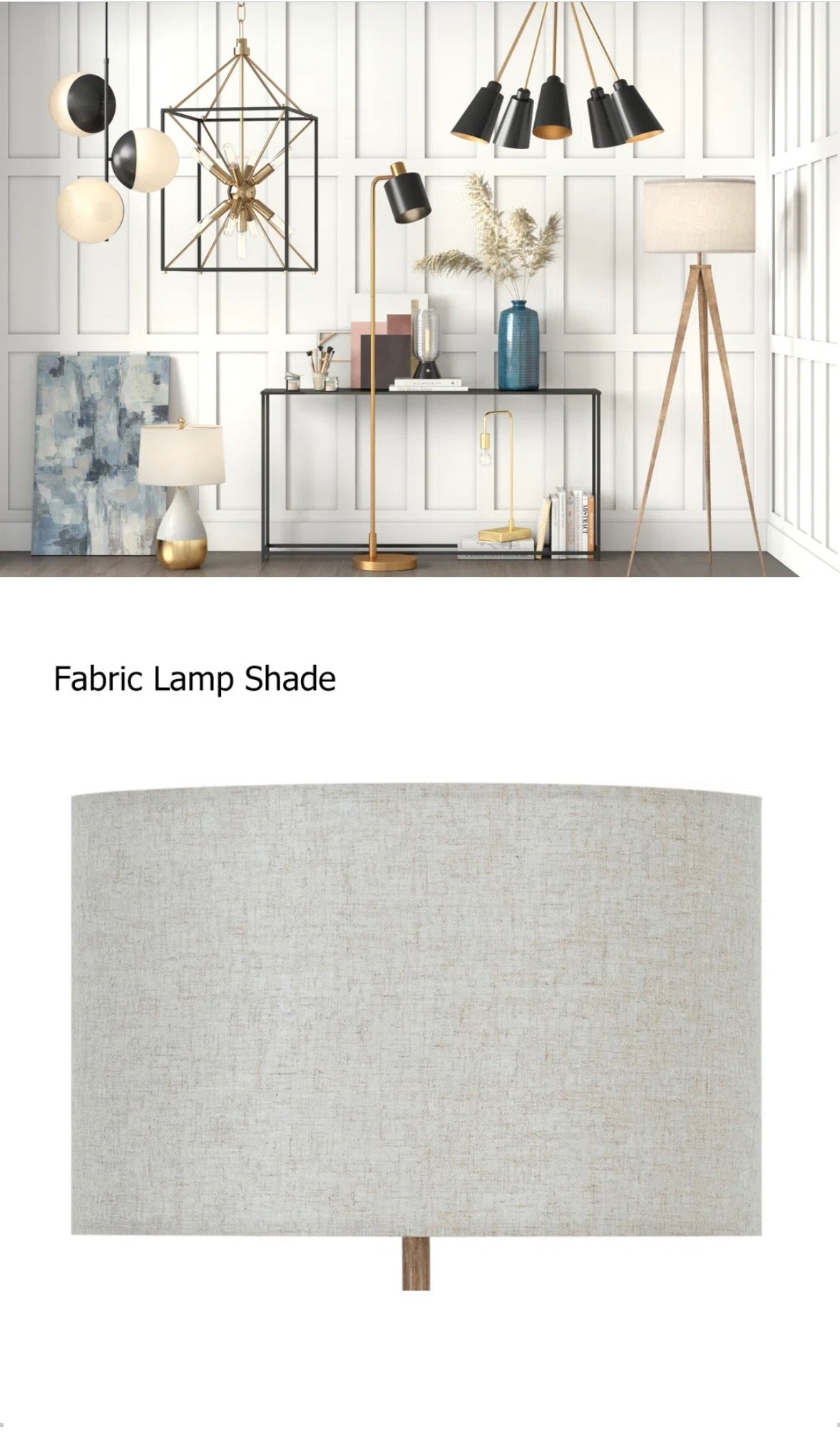 Modern 61” Tripod Floor Lamp – Metal Base with Drum Shade