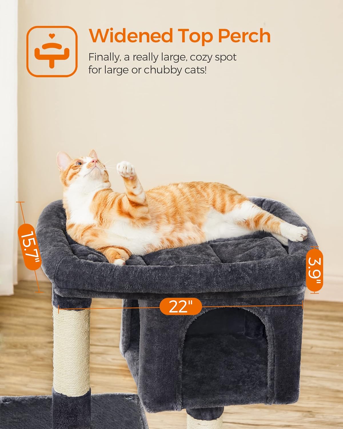 Multi-Level Cat Tree with Large Perch & Dual Cat Caves
