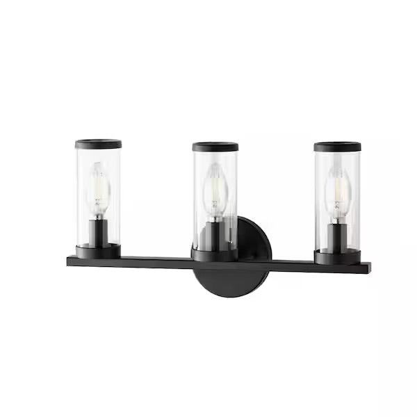 Hampton Bay Loveland 3-Light Black Vanity Light