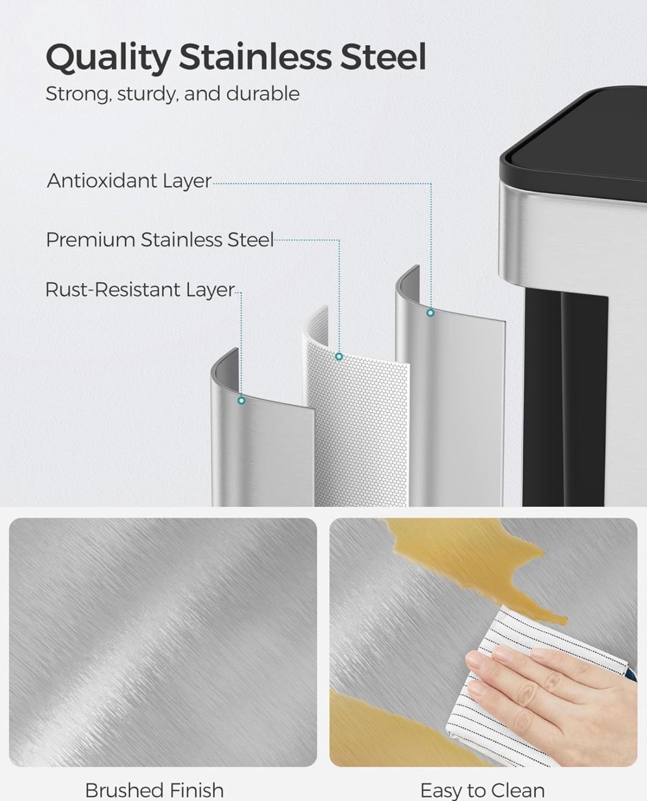 SONGMICS 2.1-Gallon Hanging Kitchen Trash Can
