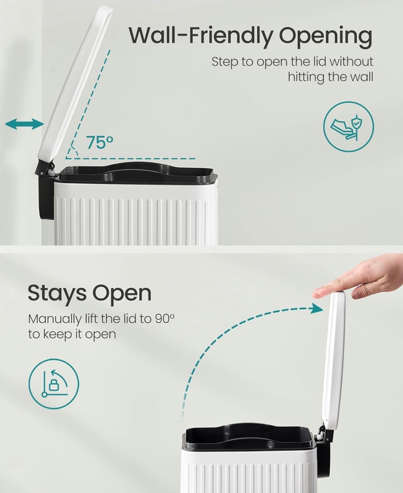 Slim Stainless Steel Step Trash Can