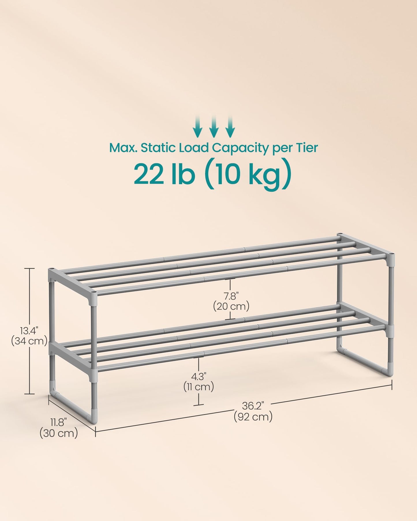 2-Tier Metal Shoe Rack