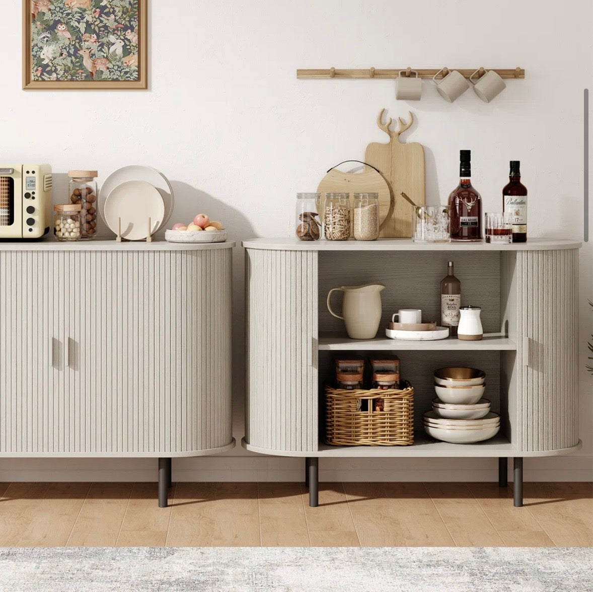 Modern Sliding Door Sideboard Cabinet