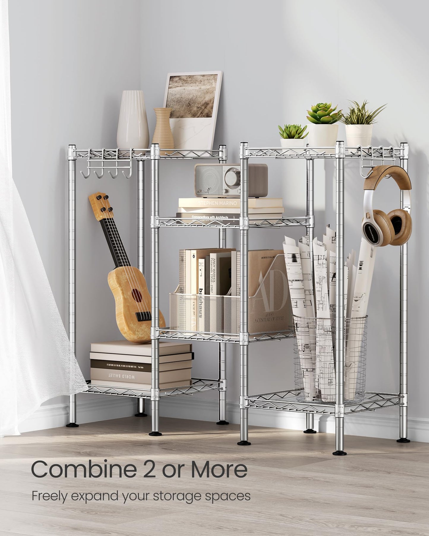 3-Tier Space-Saving Metal Storage Shelf