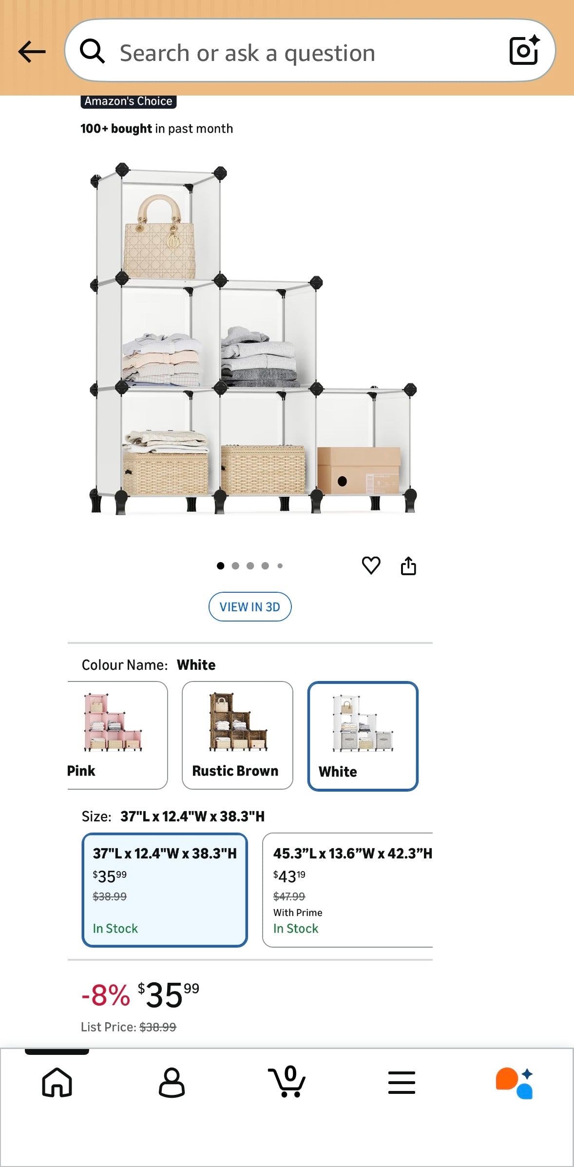 6-Cube Modular Storage Organizer