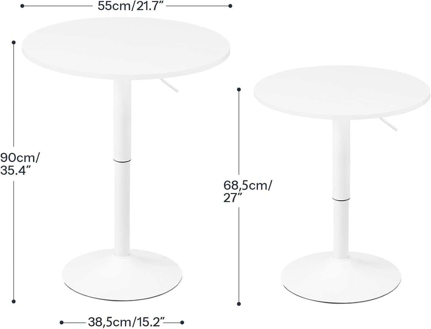 HOOBRO Adjustable Round Bar Table