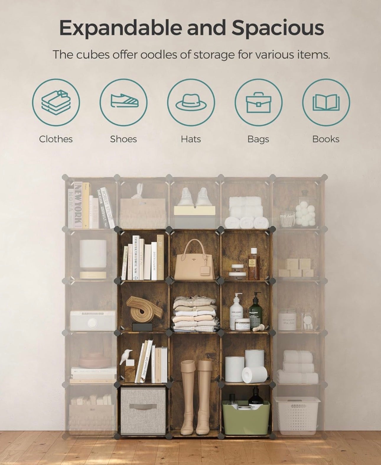 16-Cube Modular Storage Organizer