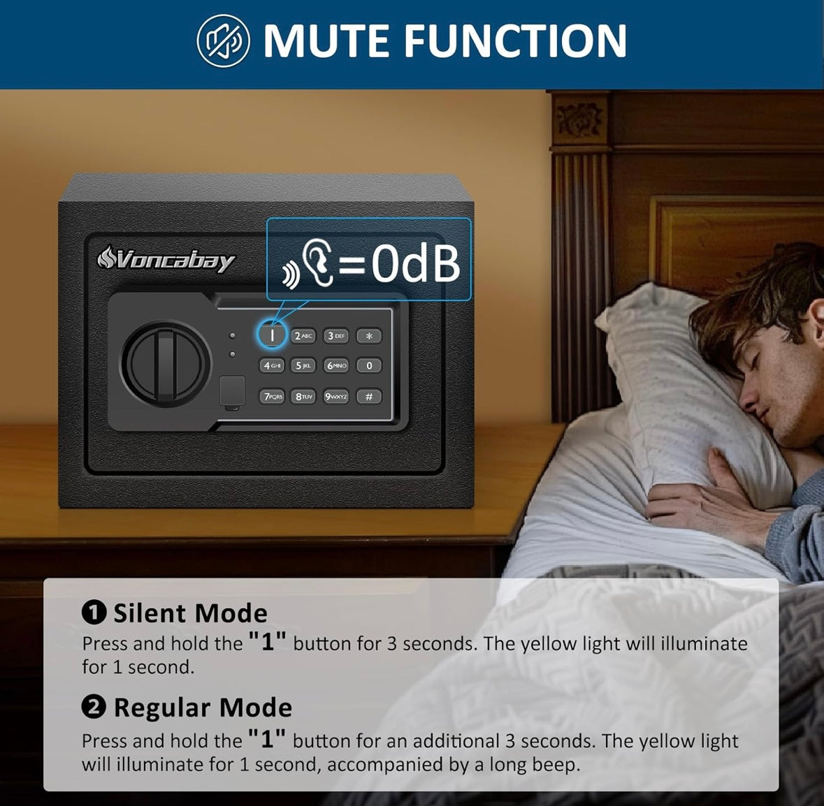 Voncabay Mini Electronic Safe Box with Light & Fireproof Bag – 35 % Off Amazon Price!