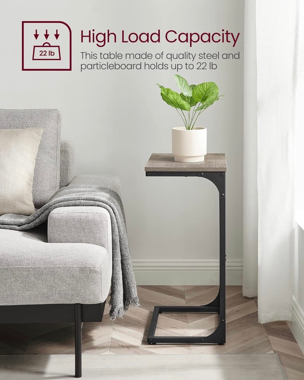 C-Shaped Sofa Side Table