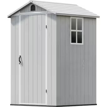 Patiowell 4×4 FT Fit-It White Gable Resin Storage Shed