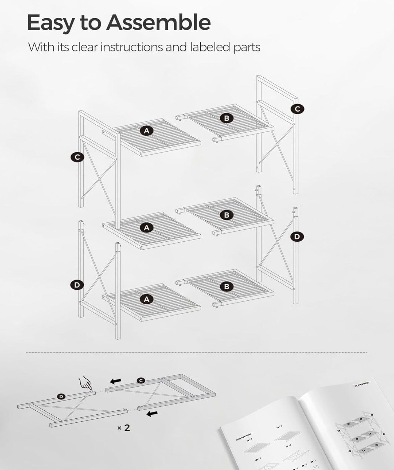 3-Tier All-Metal Rolling Storage Rack