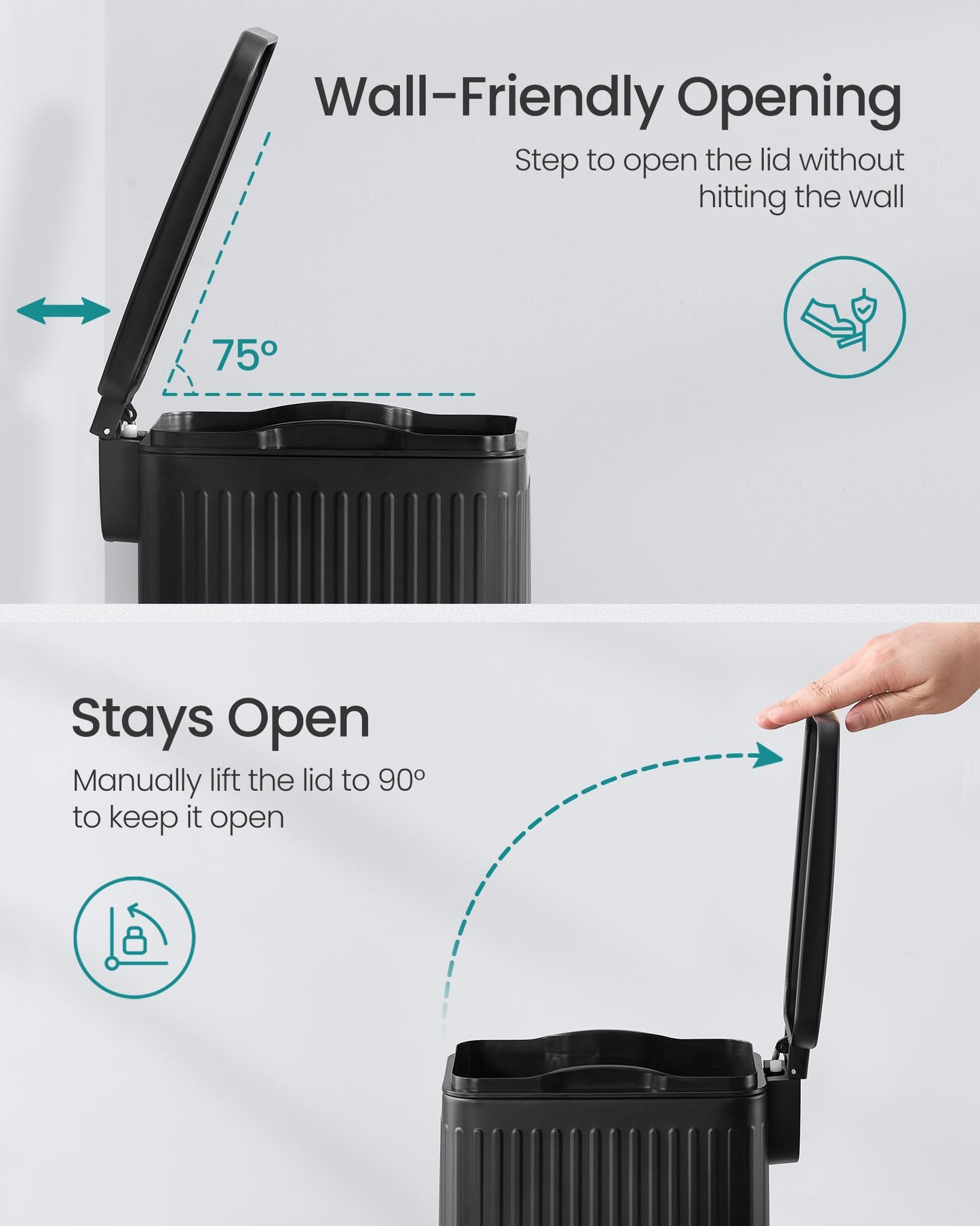 SONGMICS Slim Step Trash Can