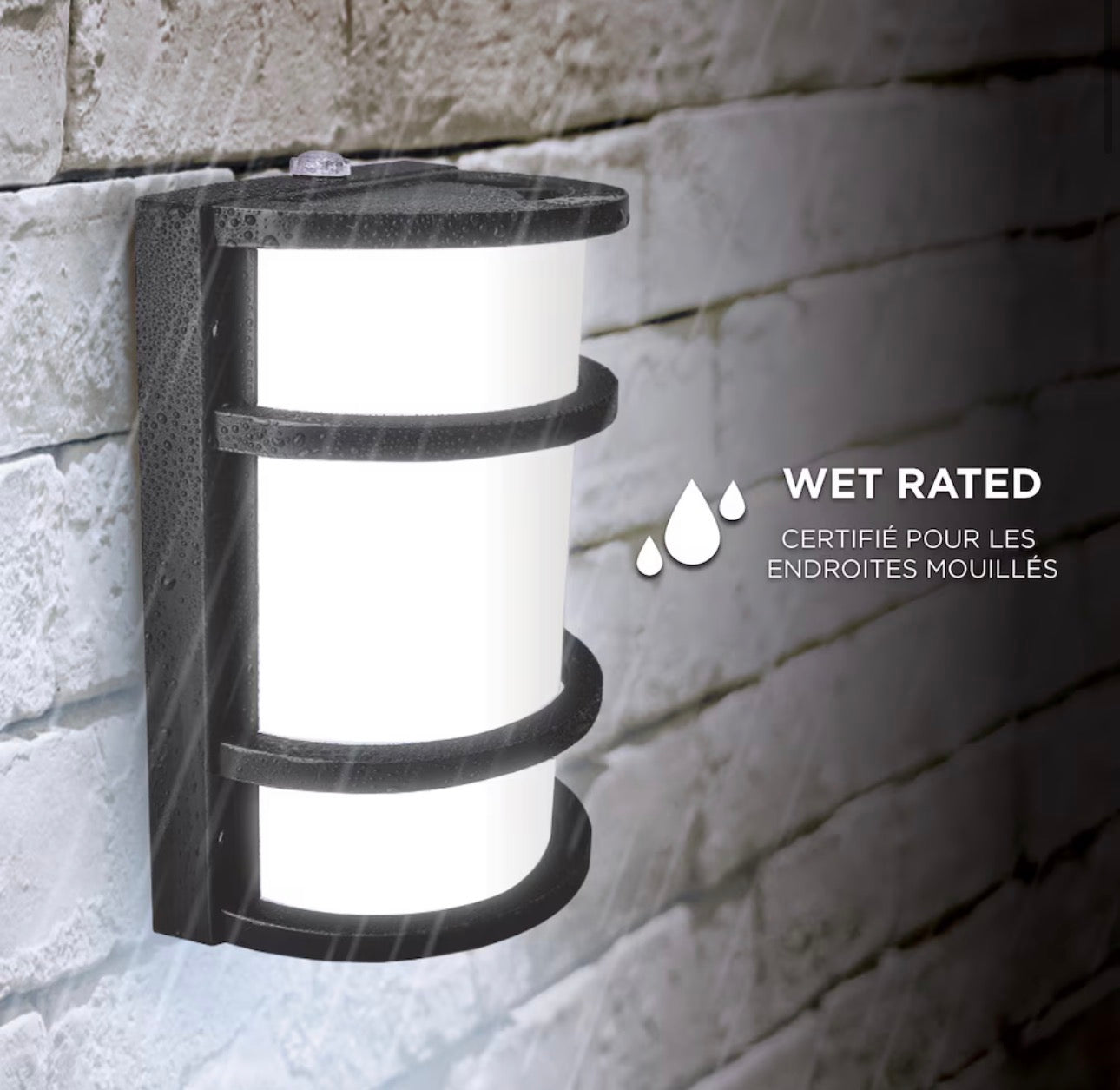 Half Moon LED Dusk-to-Dawn Outdoor Wall Light
